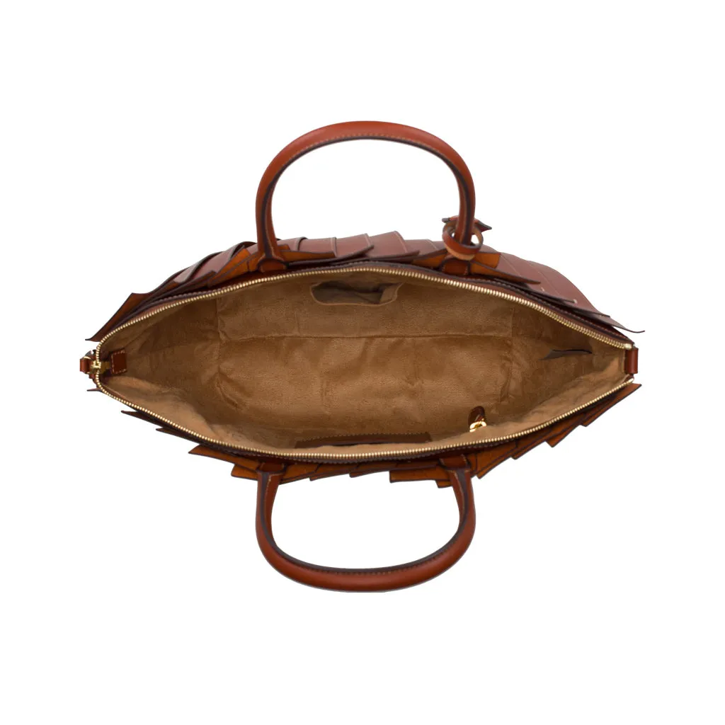 ERMIONE LEATHER TOTE BAG - GOLDEN