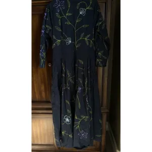 eShakti Plus Maxi Dress Flare Floral Embroidery Long Sleeve Cotton Stunning Boho