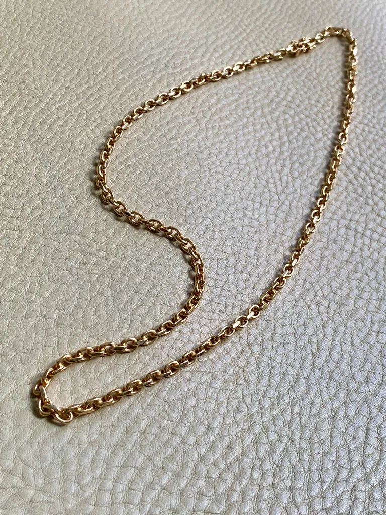 Excellent! Biker Link Chain in 14k Gold - Danish Vintage by Jannik Lilleriis Andersen - 20 inch length