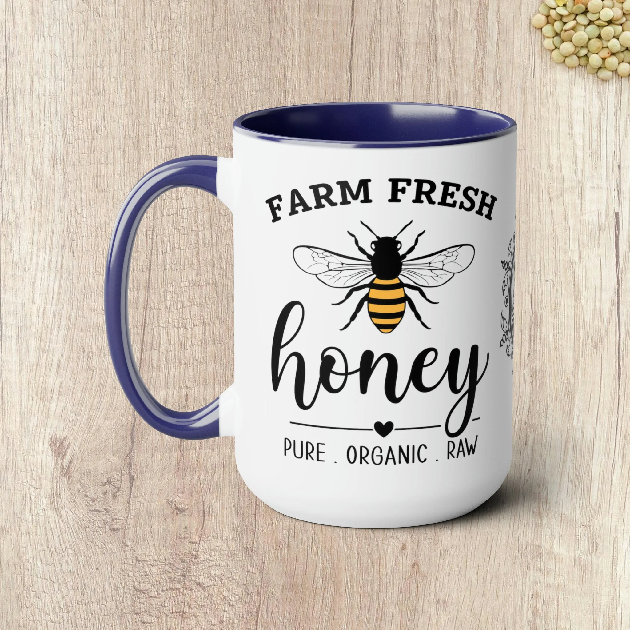 FARM FRESH HONEY - Two-Tone Coffee Mug - 15oz - 5 Color Options