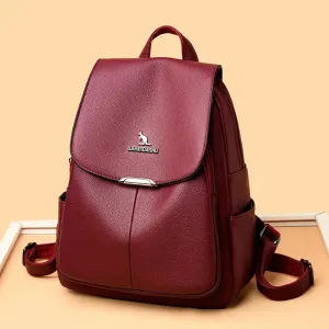 Fashion Casual Luxury Multifunction Fashion Backpack For Women PU Leather Shoulder Bag Teenager School Backpack for woman