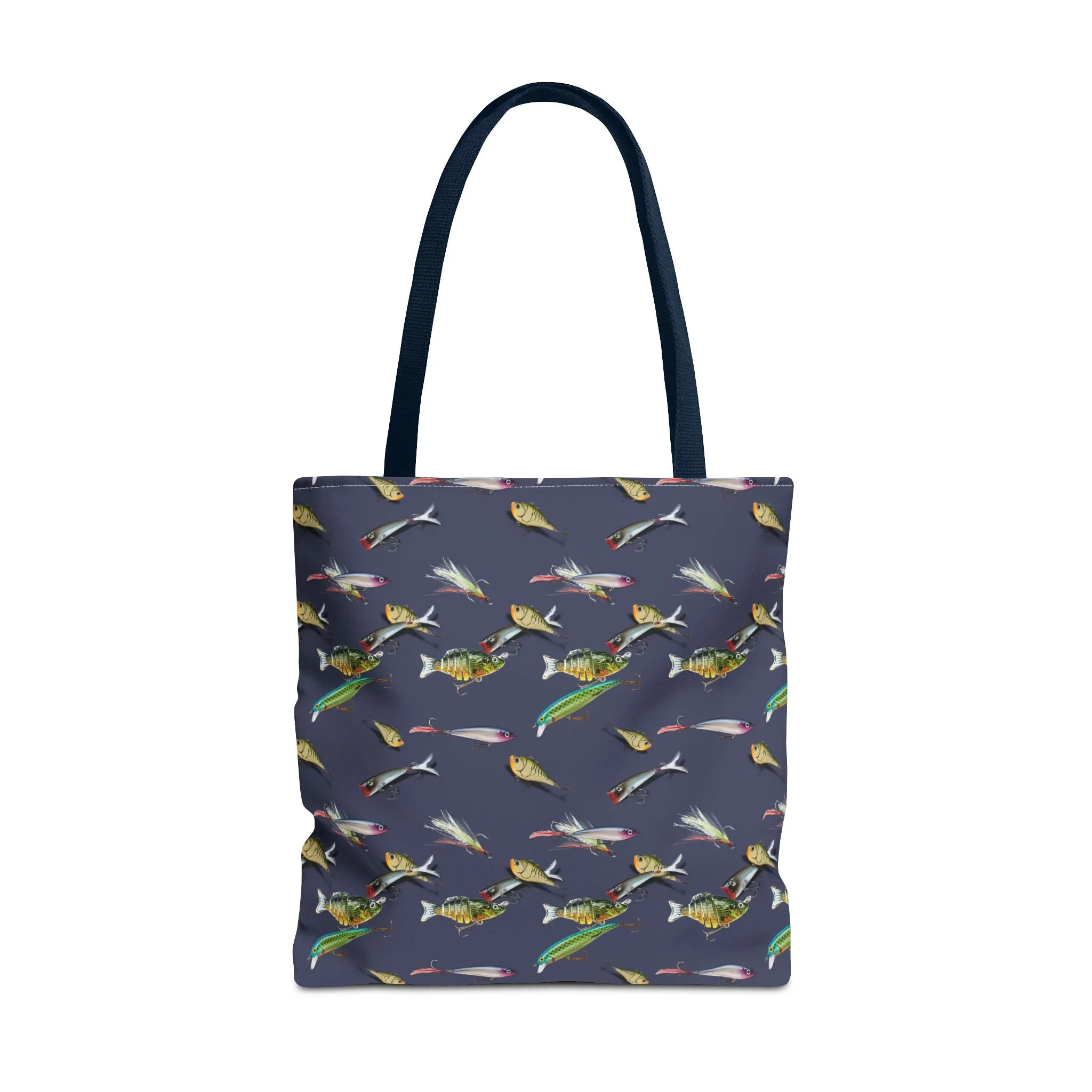 Fishing Lure Fish Print Canvas Tote Bag Reusable Shopping Bag - Saiko Studio