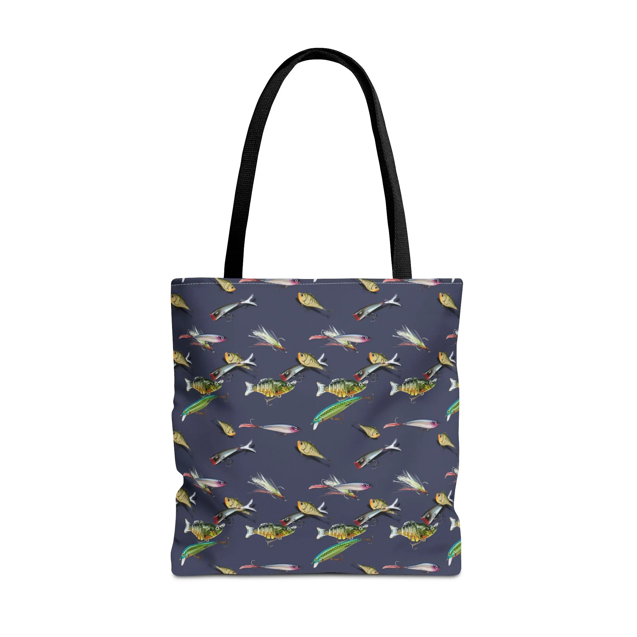 Fishing Lure Fish Print Canvas Tote Bag Reusable Shopping Bag - Saiko Studio