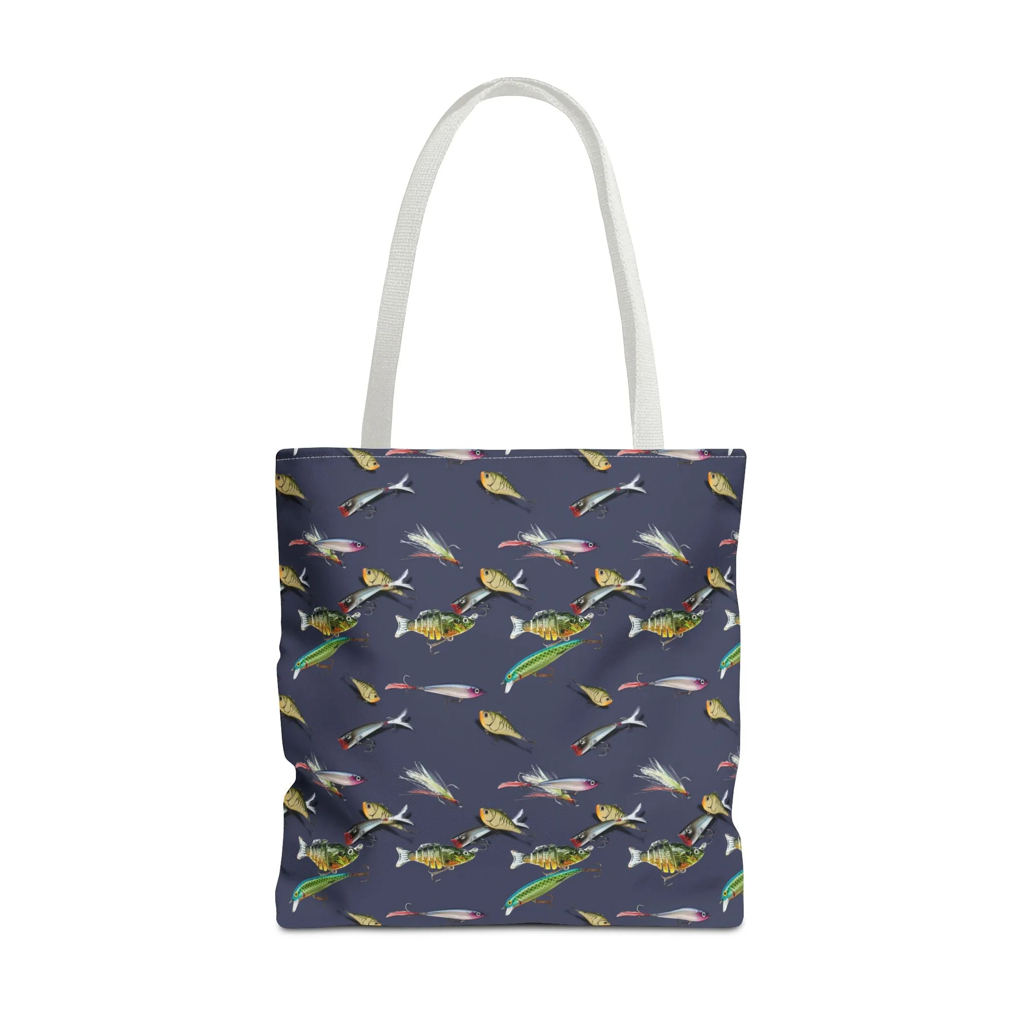 Fishing Lure Fish Print Canvas Tote Bag Reusable Shopping Bag - Saiko Studio