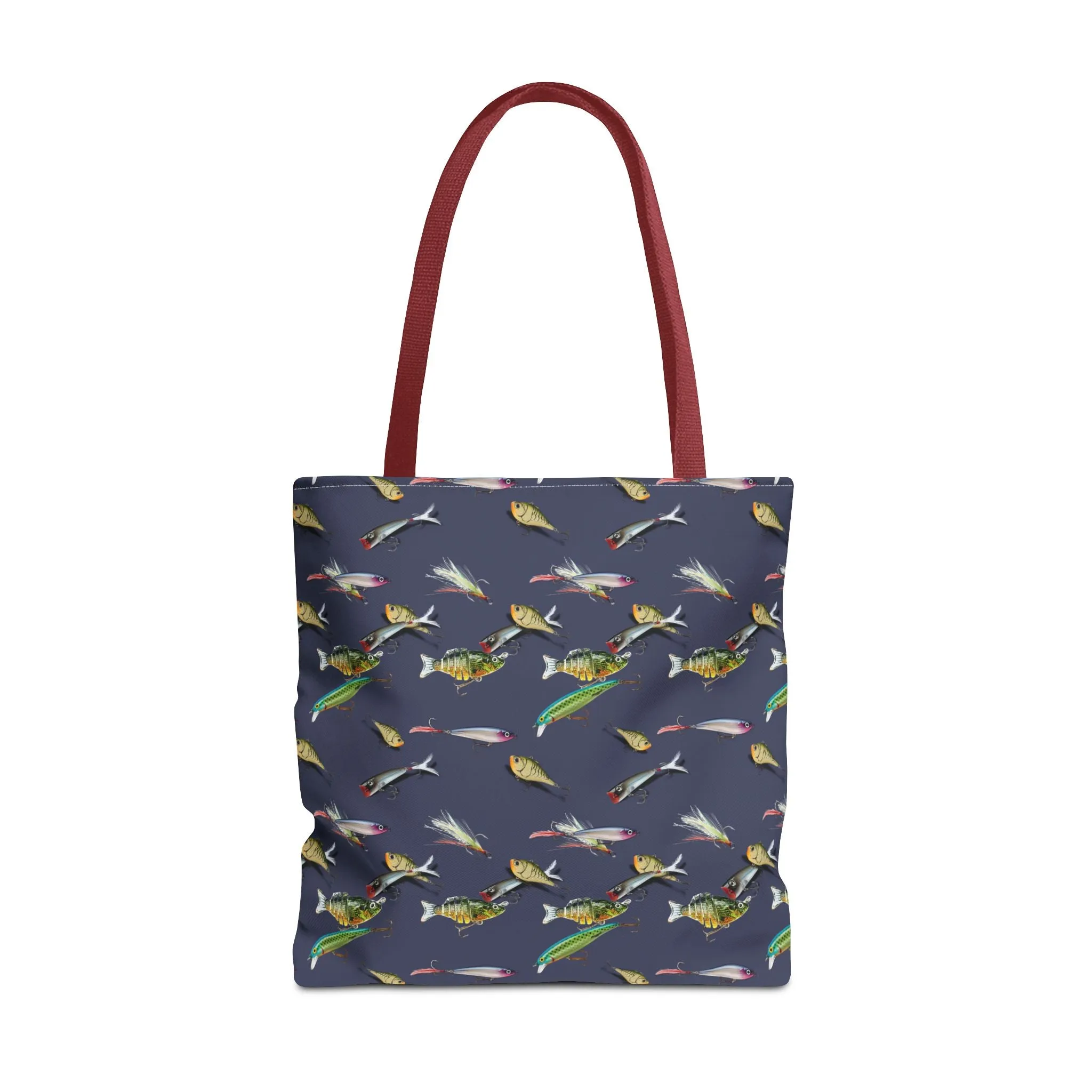 Fishing Lure Fish Print Canvas Tote Bag Reusable Shopping Bag - Saiko Studio