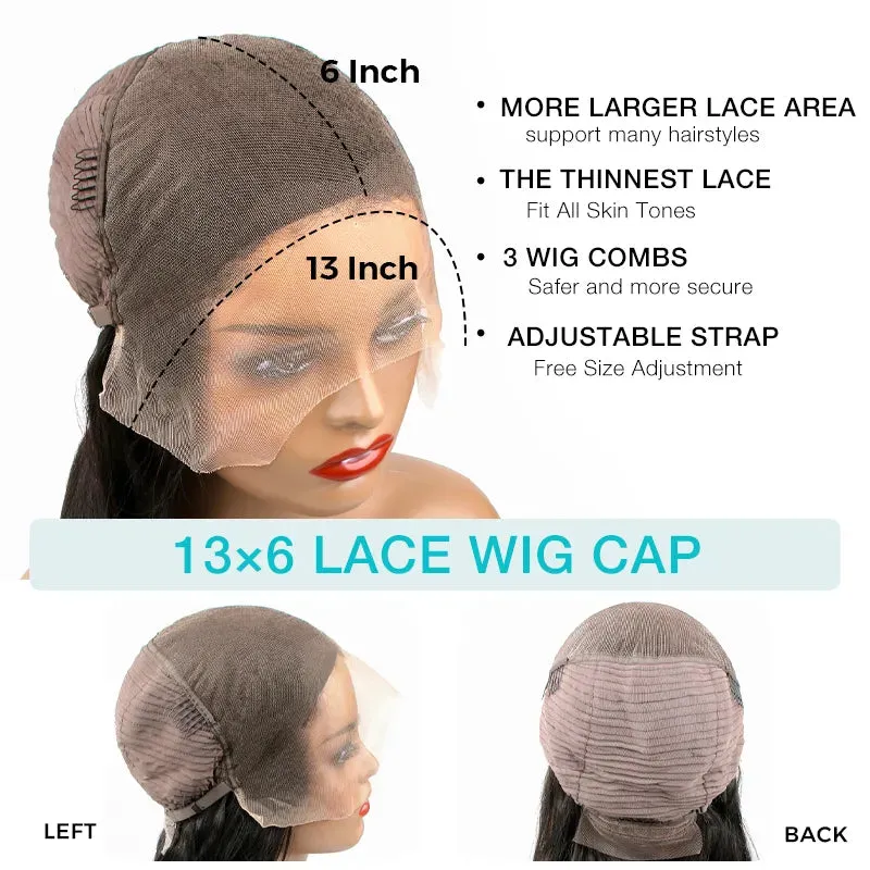 Flash Sale Face-Framing Curtain Bangs Body Wave Pre-Plucked HD Transparent Lace Wig Lazy Hairstyle Butterfly Cut Human Hair