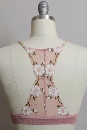 FLORAL LATTICE BOHO BRALETTE WITH LIGHT PADDING