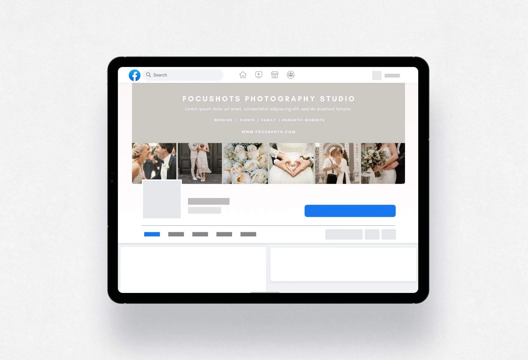 Focushots Facebook Cover for Photographers Editable Canva Template