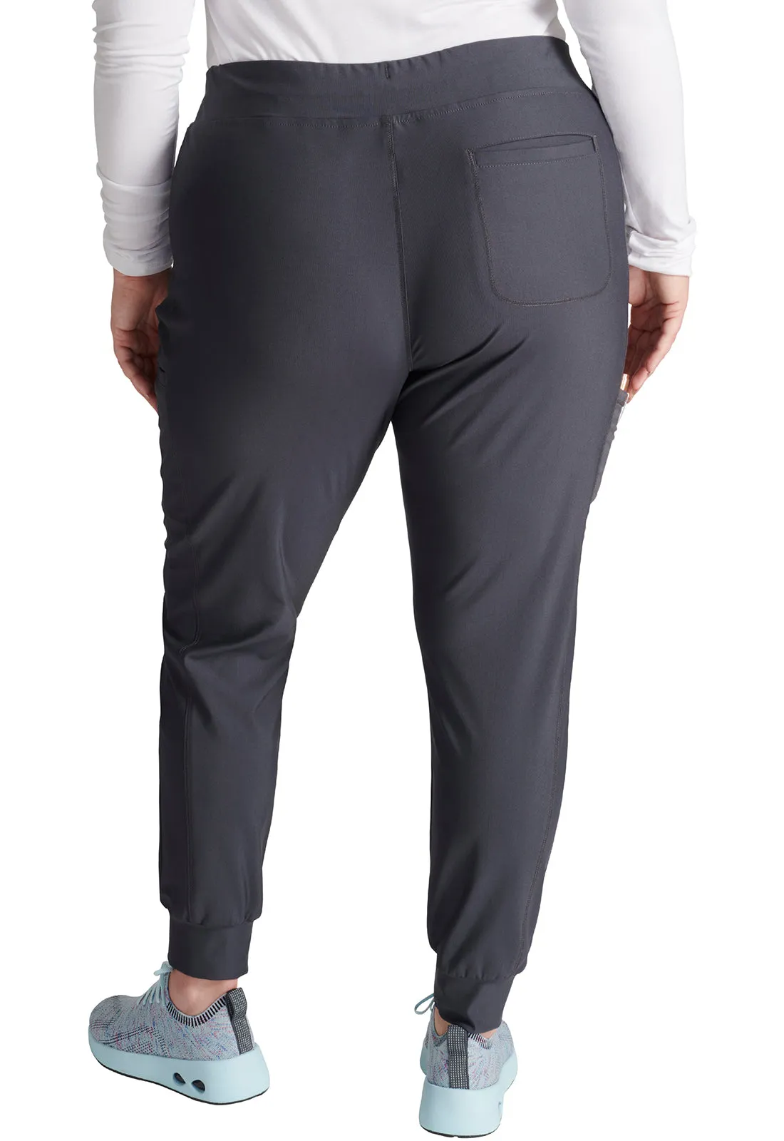 Form CK092 Mid Rise Tapered Leg Drawstring Pants Pewter