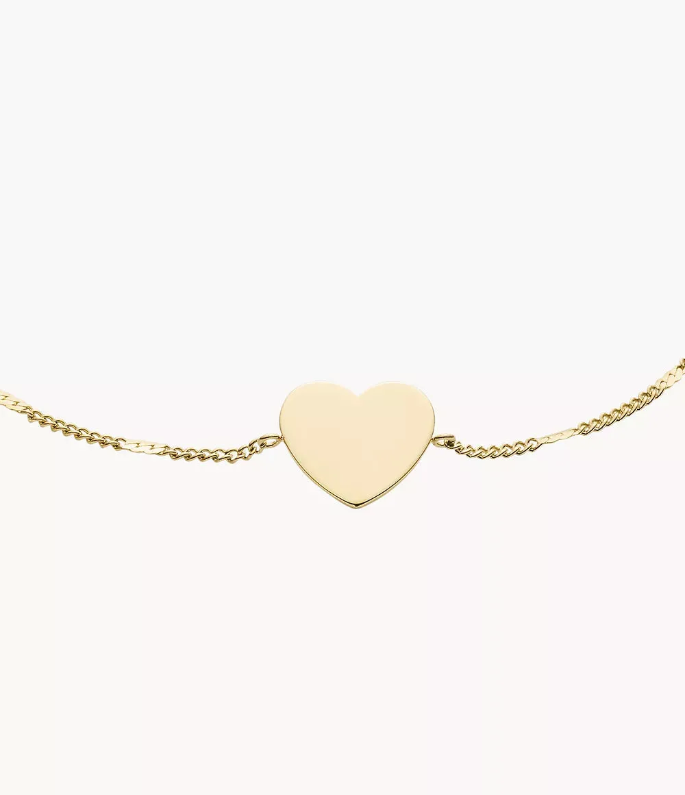Fossil Drew Gold-Tone Stainless Steel Chain Bracelet