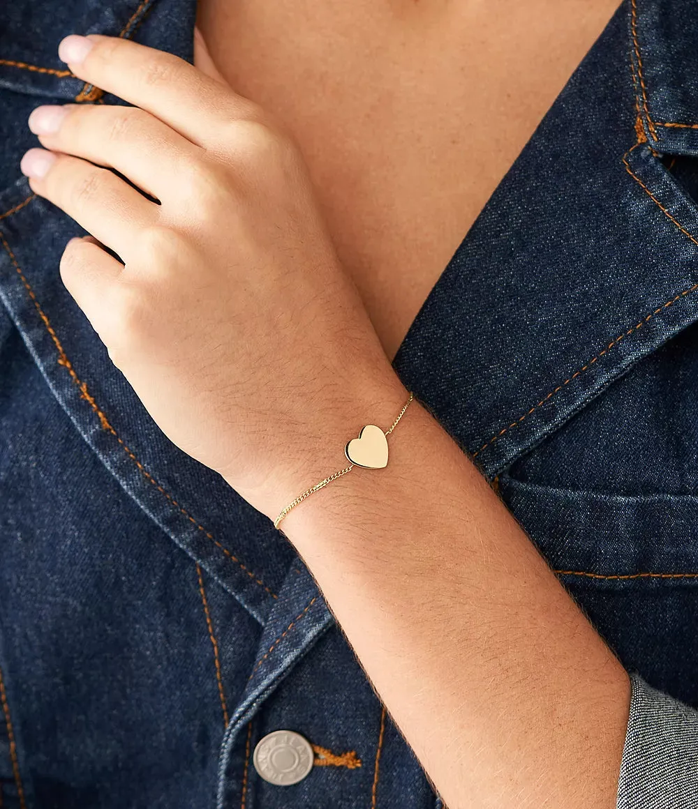 Fossil Drew Gold-Tone Stainless Steel Chain Bracelet