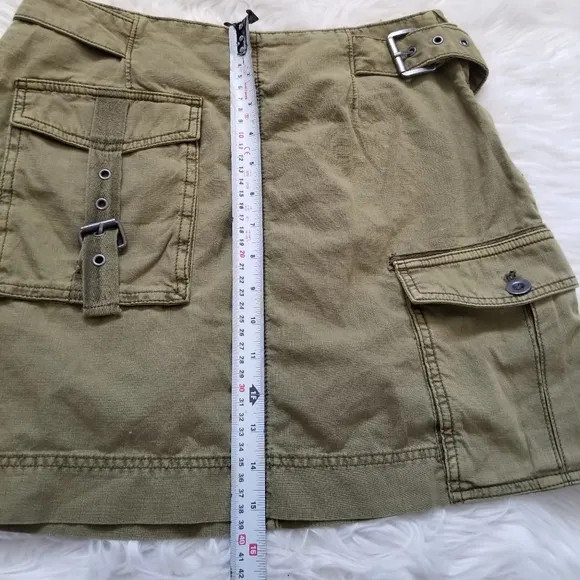 Free People Erika Utility Mini Skirt Canteen