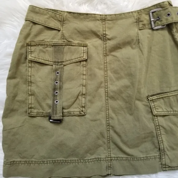 Free People Erika Utility Mini Skirt Canteen