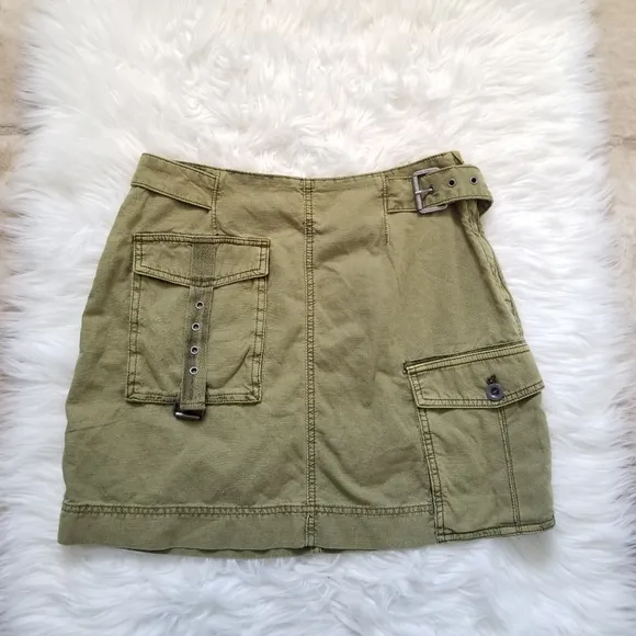 Free People Erika Utility Mini Skirt Canteen