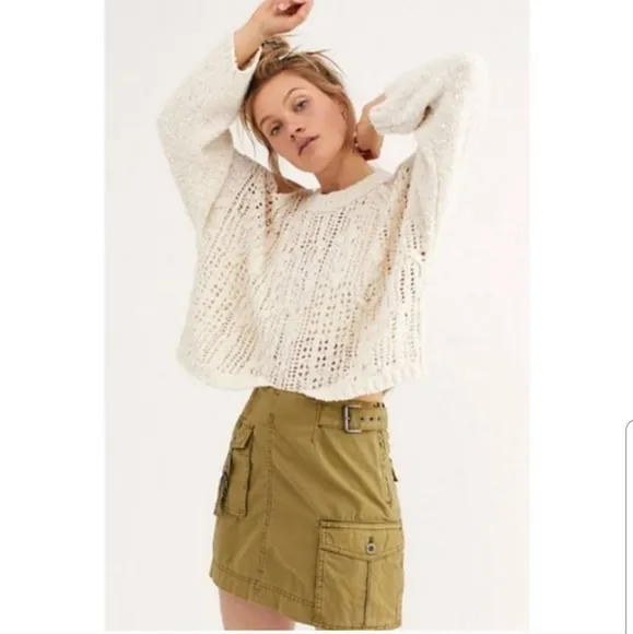 Free People Erika Utility Mini Skirt Canteen