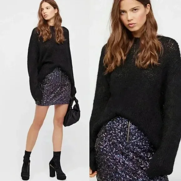 Free People Sequin Mini Skirt Size 2 $88