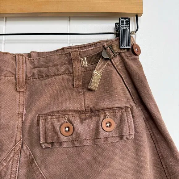 Free People shorts micro cotton cargo military utility 12 low-rise summer spring