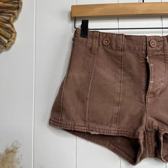 Free People shorts micro cotton cargo military utility 12 low-rise summer spring