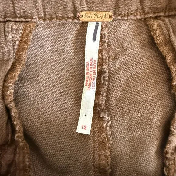 Free People shorts micro cotton cargo military utility 12 low-rise summer spring