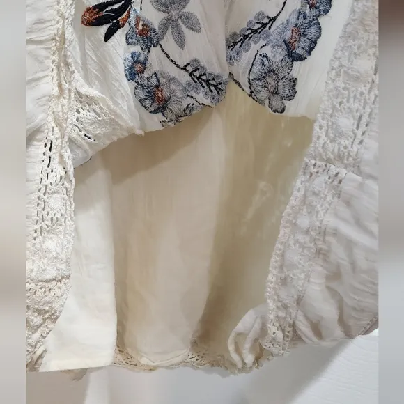 Free People Urban Outfitters Victorian Embroidered Mini Dress size XS