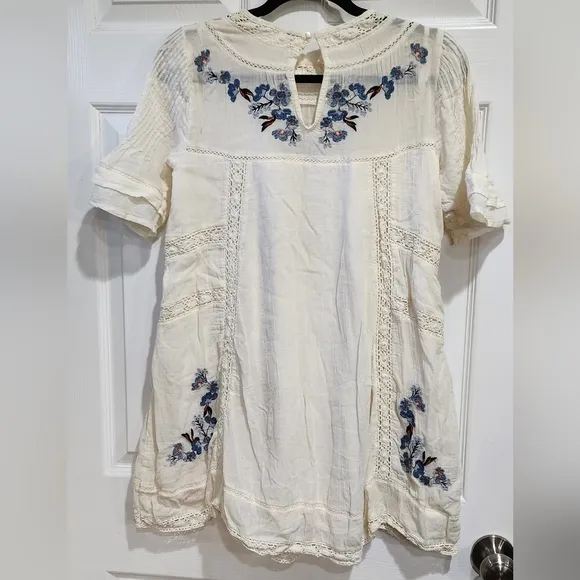 Free People Urban Outfitters Victorian Embroidered Mini Dress size XS