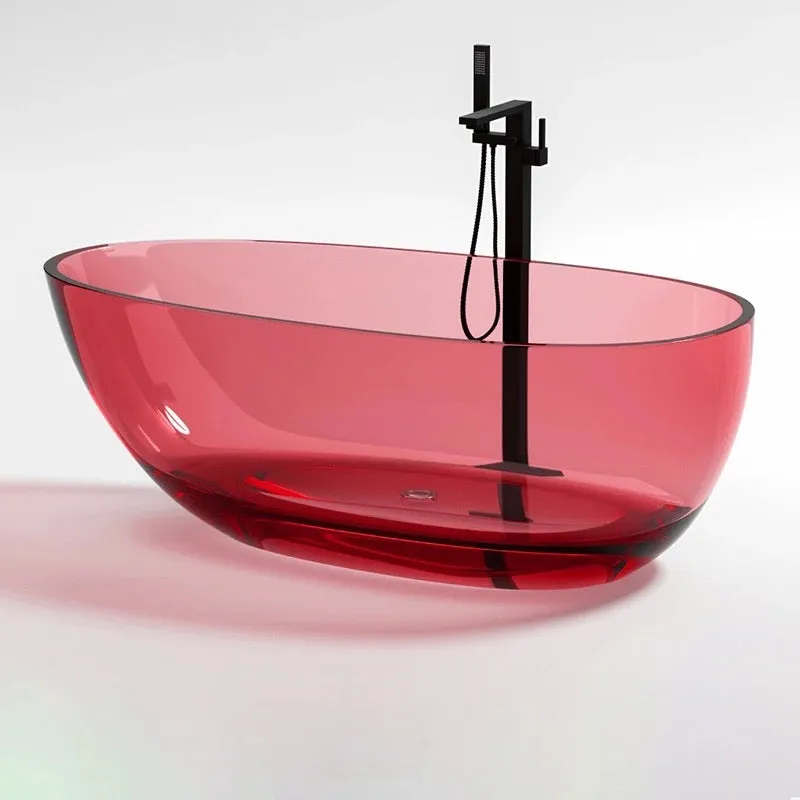 Free Standing Transparent Modern Style Bathtub