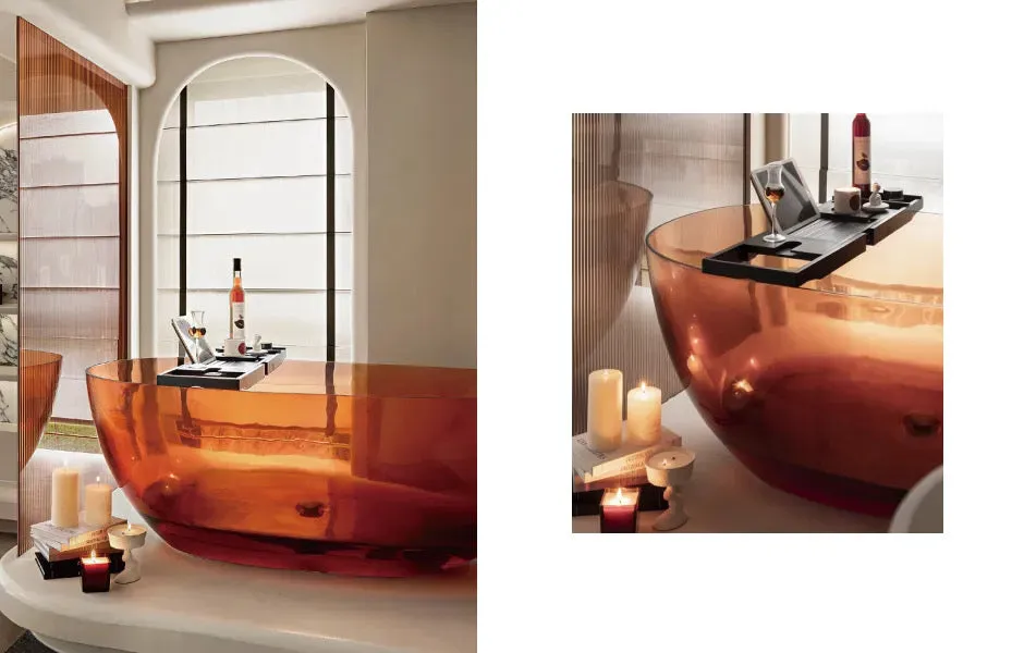 Free Standing Transparent Modern Style Bathtub