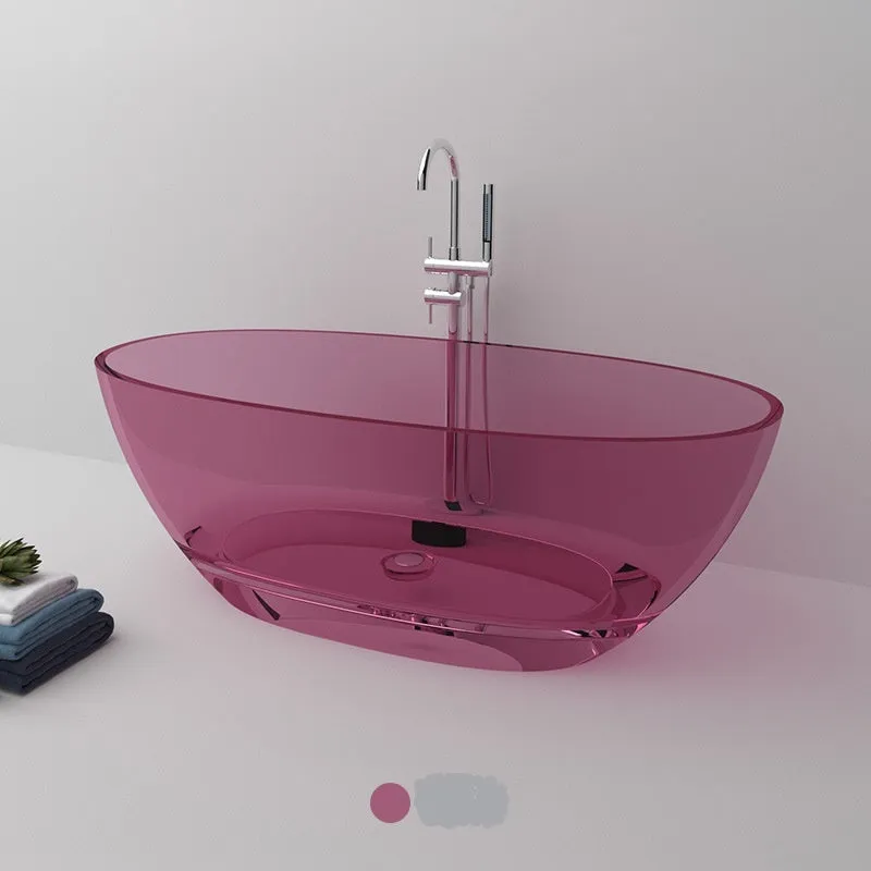 Free Standing Transparent Modern Style Bathtub
