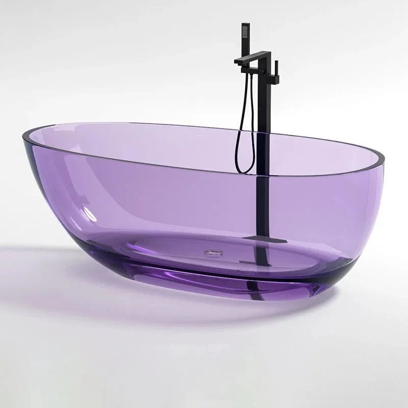 Free Standing Transparent Modern Style Bathtub