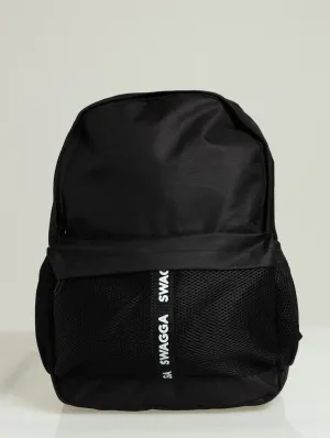 Front Mesh Pocket Backpack - Black
