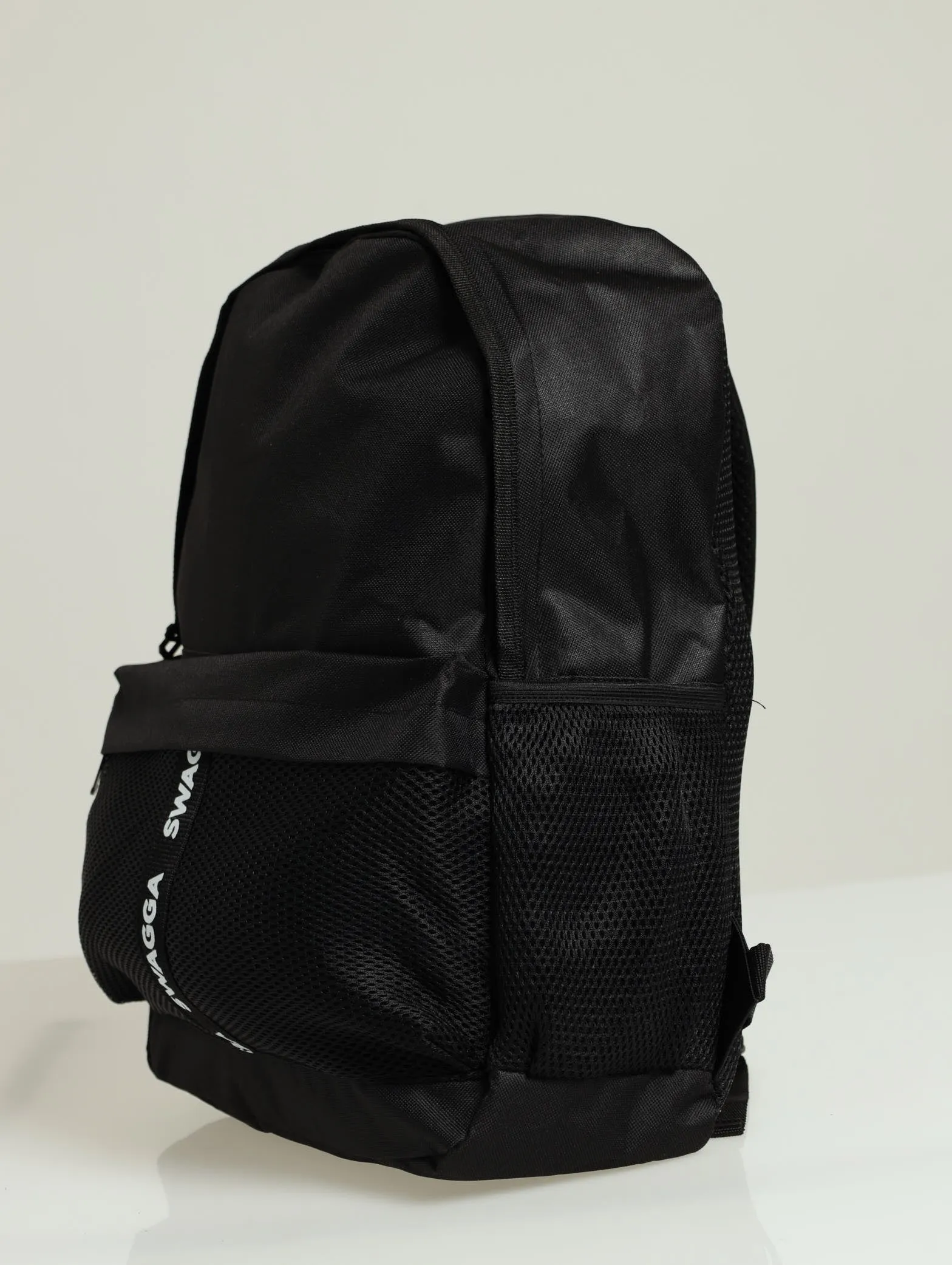 Front Mesh Pocket Backpack - Black