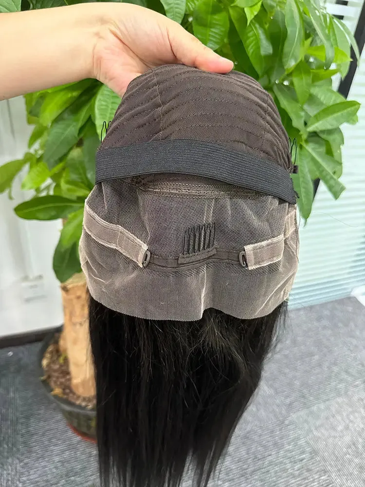 Frontal Wig 360 Straight Lace Wig Natural Color 1B 100% Virgin Human Hair Unprocessed No tangle Peruvian Hair