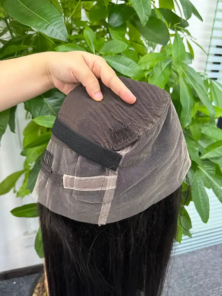 Frontal Wig 360 Straight Lace Wig Natural Color 1B 100% Virgin Human Hair Unprocessed No tangle Peruvian Hair