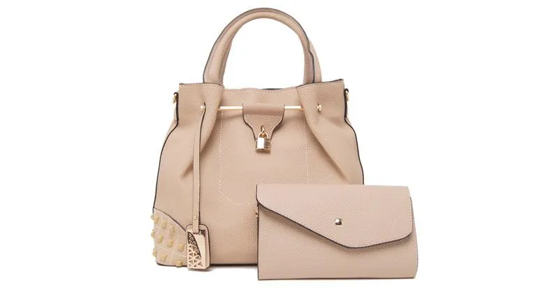 Generic Fashionable 2 in 1 Handbag - Biege