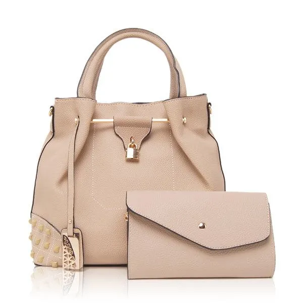 Generic Fashionable 2 in 1 Handbag - Biege
