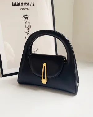 Georgia Black Pu Leather Handbag
