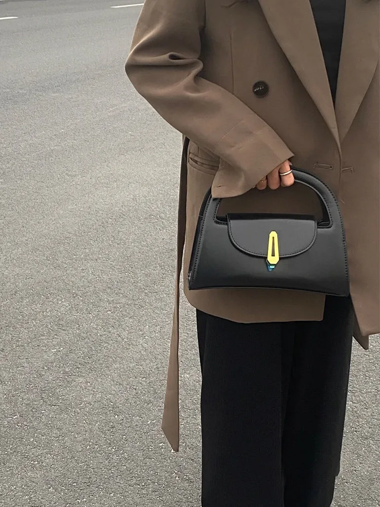 Georgia Black Pu Leather Handbag
