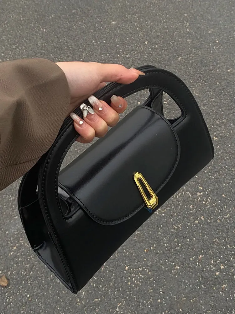 Georgia Black Pu Leather Handbag