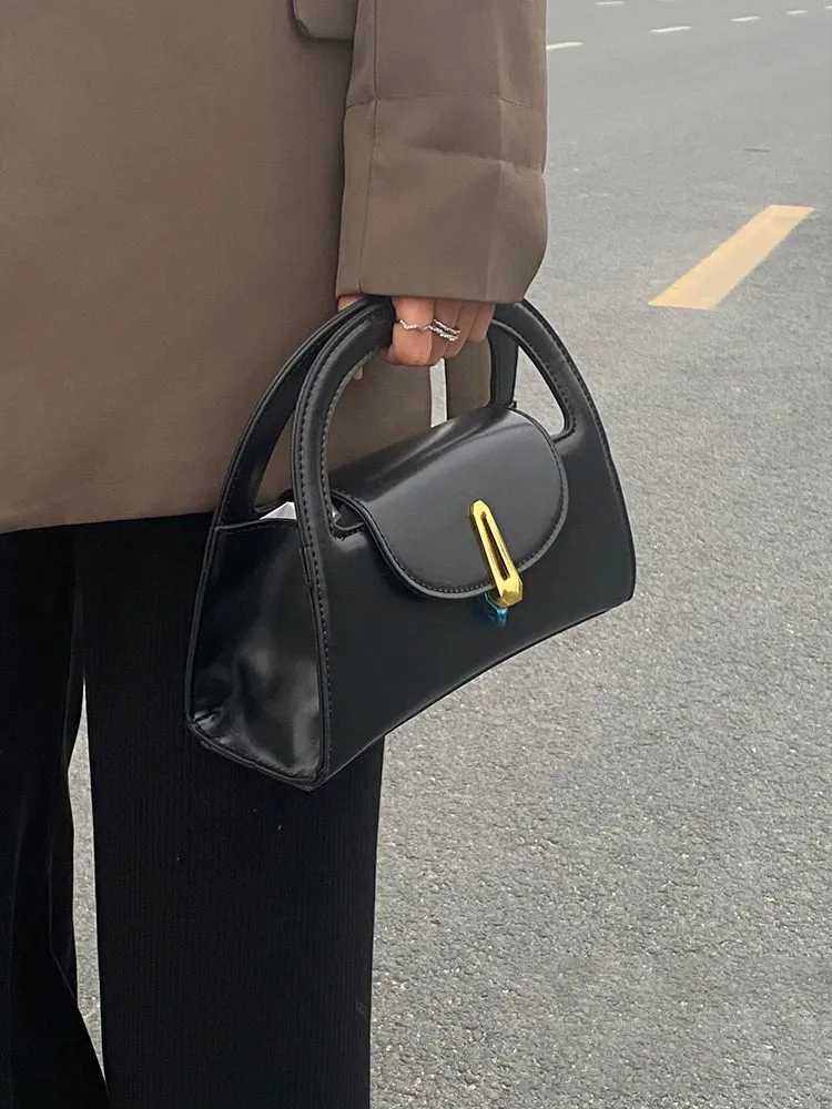 Georgia Black Pu Leather Handbag