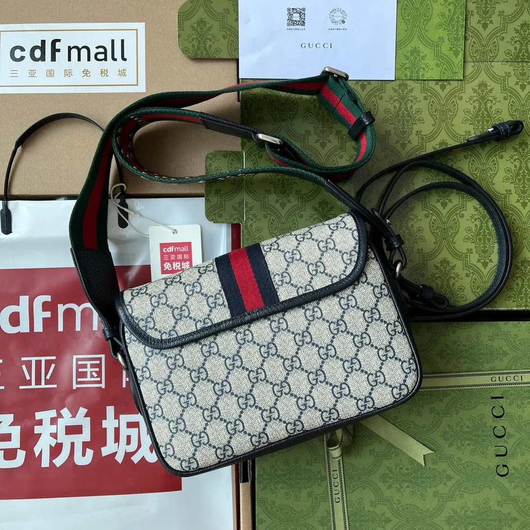 gg Ophidia gg Small Shoulder Bag Beige And Black For Women, Women&#8217;s Bags 9.1in/23cm gg