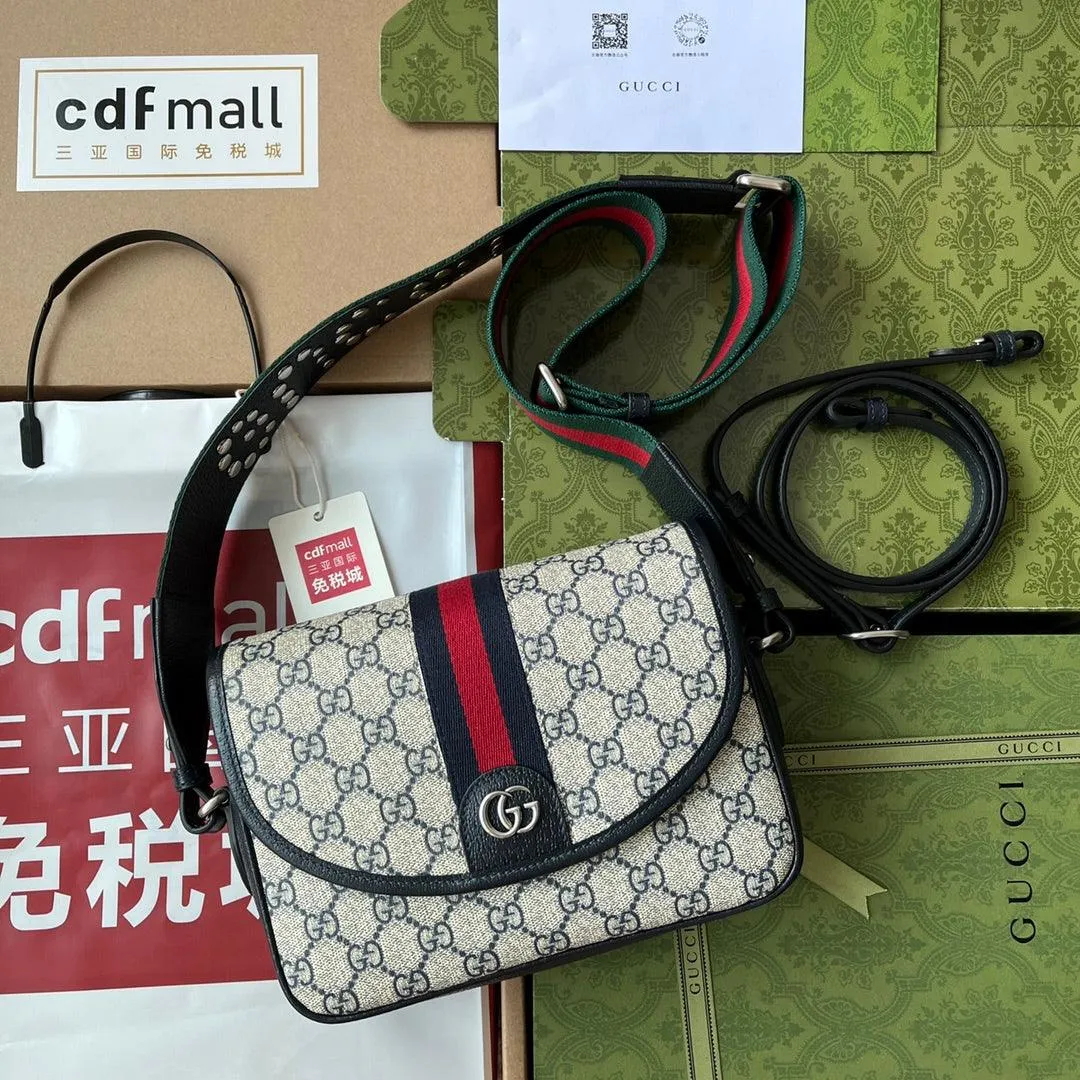 gg Ophidia gg Small Shoulder Bag Beige And Black For Women, Women&#8217;s Bags 9.1in/23cm gg