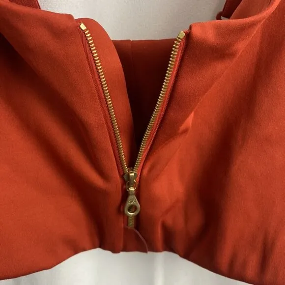 Girlfriend Collective Paloma Zip-Front Bra | Rust Orange Sports Bra - Size XL