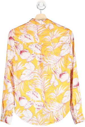 Glamorous Yellow Printed Button Front Blouse UK 8