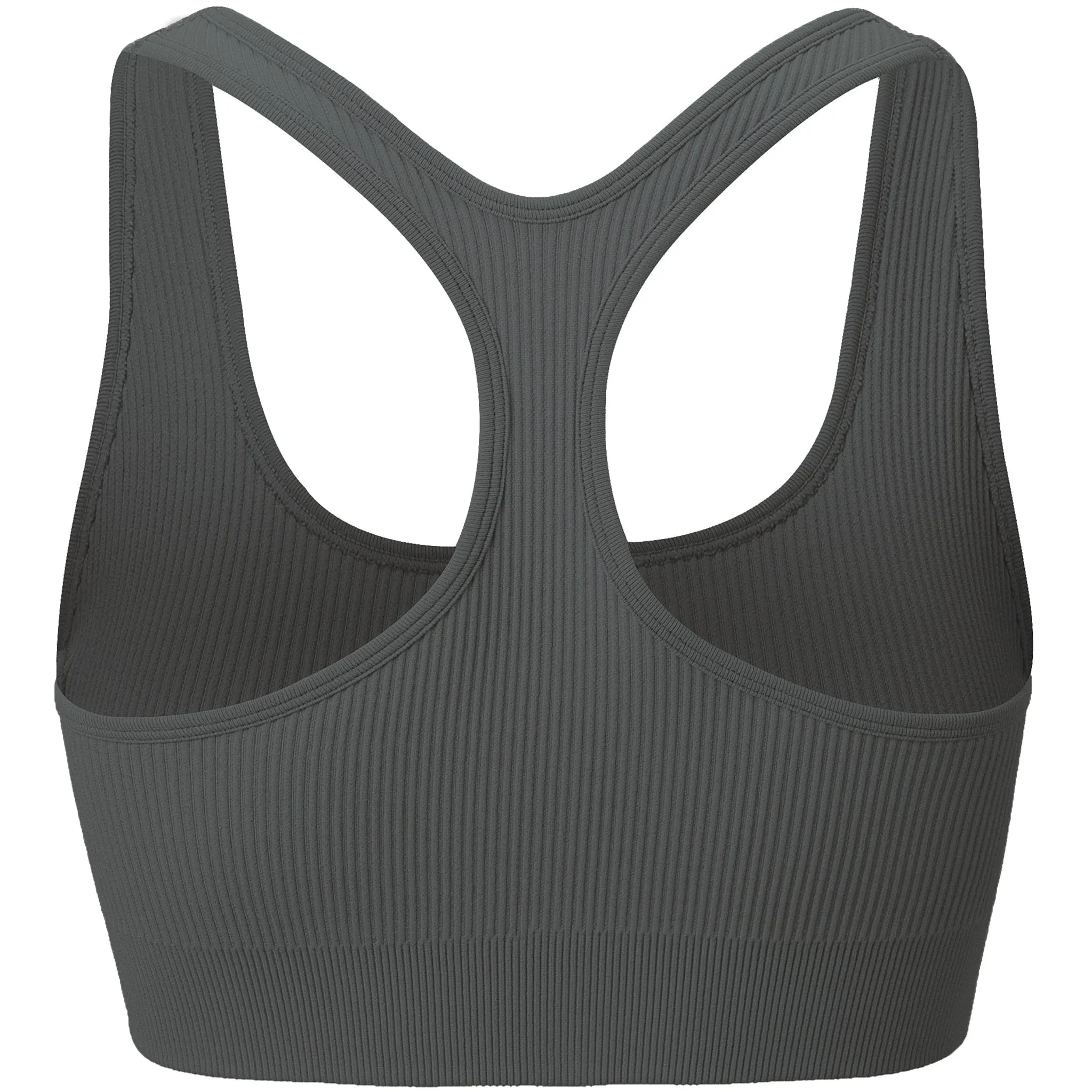Gloria Gray Rib Knit Full-Zip Activewear Top