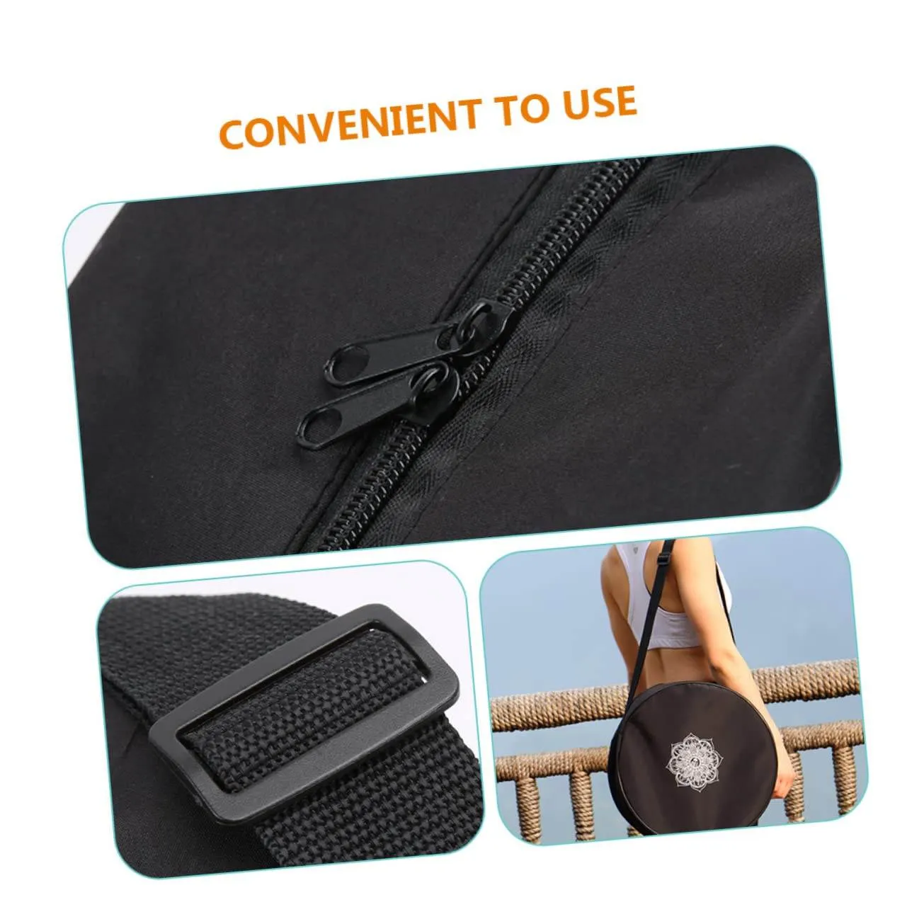 Gogogmee Large Capacity Yoga Block Storage Carrier Bag Sling for Yoga Mats and Accessories Versatile Organizer for Back Roller and Sports Gear
