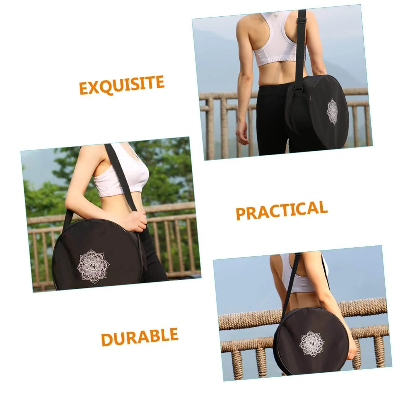 Gogogmee Large Capacity Yoga Block Storage Carrier Bag Sling for Yoga Mats and Accessories Versatile Organizer for Back Roller and Sports Gear