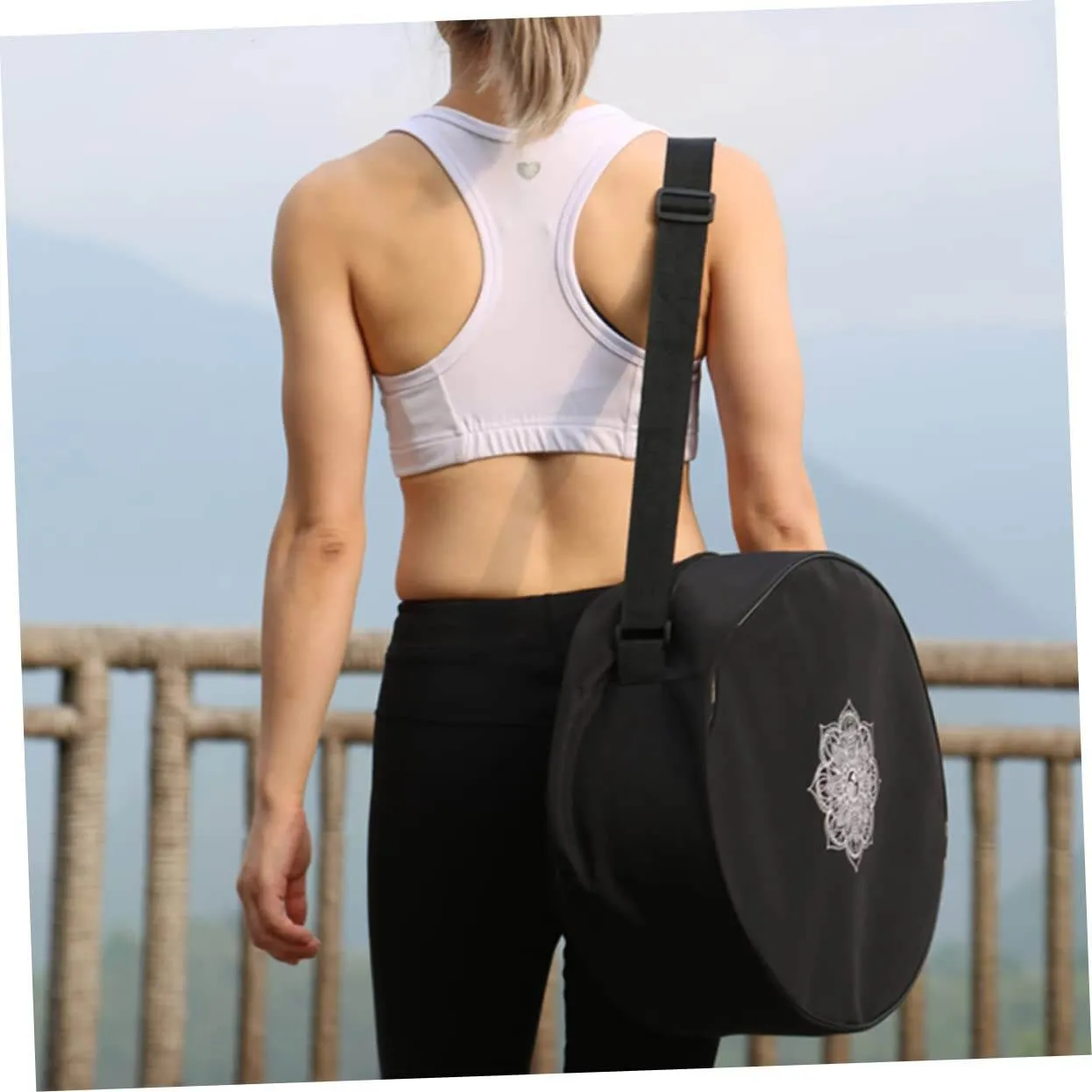 Gogogmee Large Capacity Yoga Block Storage Carrier Bag Sling for Yoga Mats and Accessories Versatile Organizer for Back Roller and Sports Gear