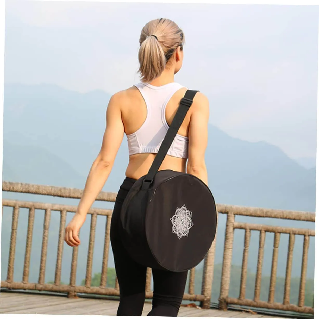 Gogogmee Large Capacity Yoga Block Storage Carrier Bag Sling for Yoga Mats and Accessories Versatile Organizer for Back Roller and Sports Gear