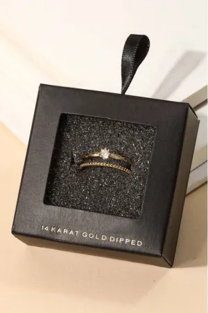 Gold Dipped Double Band Ring