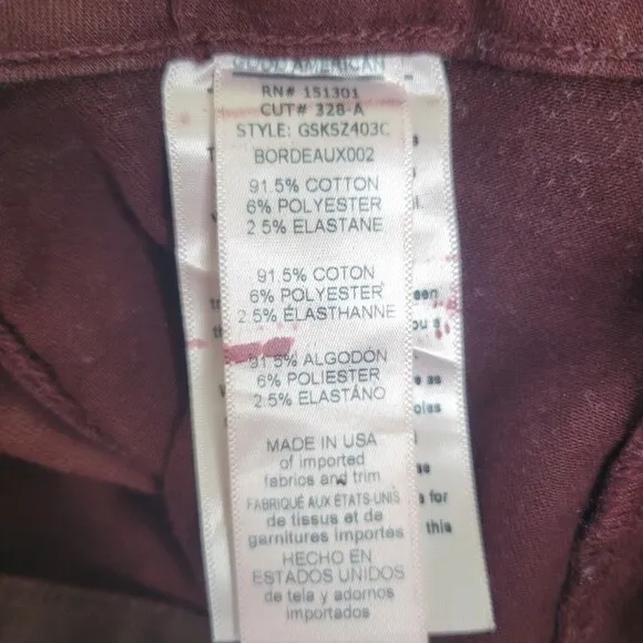 Good American The Waxed Coated Stretch Denim Bordeaux Mini Skirt women's S 4/27